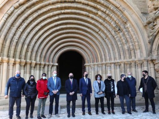 Javier Lambán visita las obras del Monasterio de Sijena