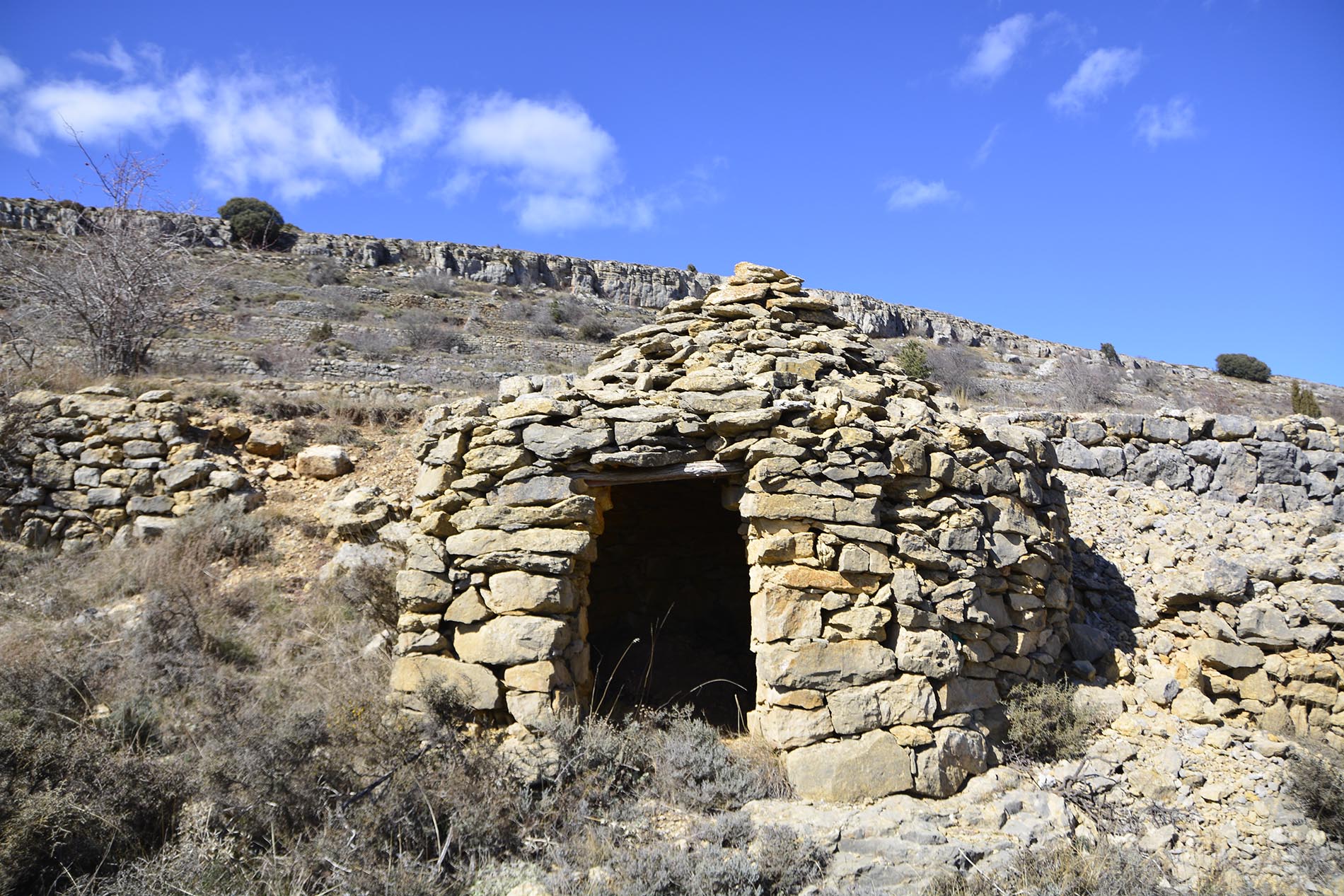 Técnica constructiva de la piedra seca en Aragón. Foto: Juan Carlos Gil Ballano