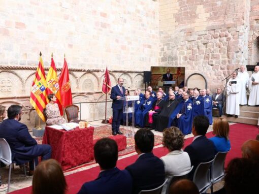 Ceremonia de homenaje a los reyes de Aragón y Pamplona en el Monasterio de San Juan de la Peña. Foto: Luis Correas- Archivo fotográfico del Gobierno de Aragón